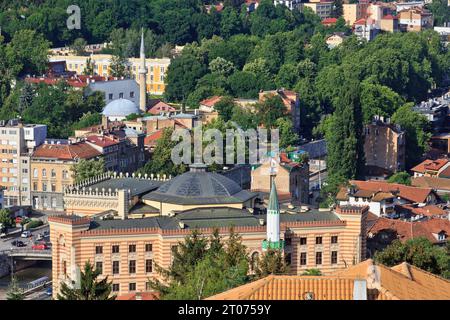 Panoramablick von der Gelben Festung über Sarajevo, Bosnien und Herzegowina Stockfoto