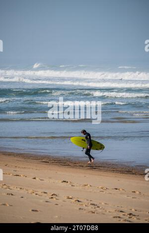 Das Quiksilver Festival wurde in Capbreton, Hossegor und Seignosse gefeiert. 20 der besten Surfer der Welt wurden von Jeremy Flores ausgewählt Stockfoto