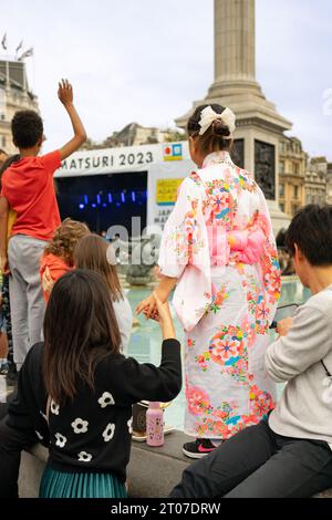 Japan Matsuri öffentliche Veranstaltung am Trafalgar Square, London, England, 2023. Stockfoto