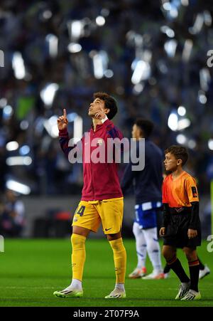 Porto, Portugal. Oktober 2023. Dragao Stadium, Champions League 2023/2024, FC Porto gegen FC Barcelona; Joao Felix vom FC Barcelona, während des Gruppenspiels der UEFA Champions League 2023/2024 zwischen dem FC Porto und dem FC Barcelona im Dragao Stadium in Porto am 4. Oktober. Foto: Daniel Castro/DiaEsportivo/Alamy Live News Credit: DiaEsportivo/Alamy Live News Stockfoto