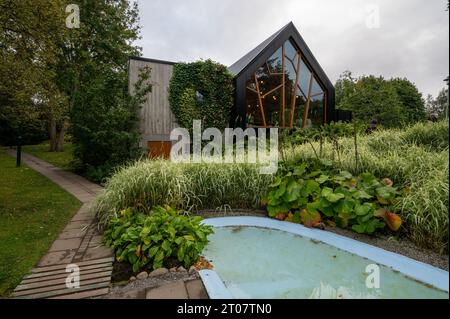 Akureyri Botanical Gardens, Island am kühlen Herbstnachmittag. Stockfoto