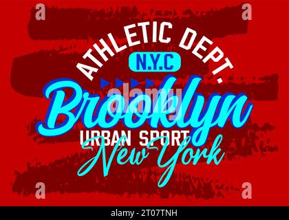 Brooklyn New York Urban Athletic Sports Schriftart Vintage College, Typografie, für T-Shirt, Plakate, Labels, usw. Stock Vektor