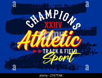 Champions Athletic Sports Schriftart Vintage College, Typografie, für T-Shirt, Plakate, Labels, usw. Stock Vektor