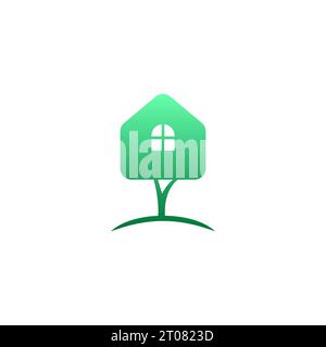 Baumhaus-Logo. Vektordesign für Zuhause Stock Vektor