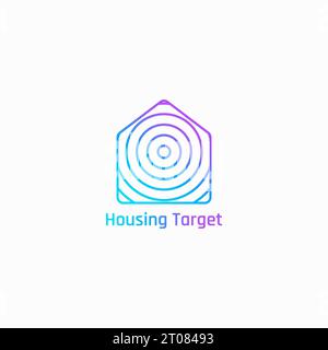 Home-Logo mit kreisförmiger Zielscheibe. Stock Vektor