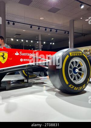 Llanera , Spanien - 10 02 2023 : Ferrari F14T von F1 mit pirelli p Nullreifen des Rennwagens Fernando Alonso im Jahr 2014 Stockfoto