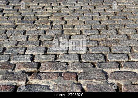 Pflastersteine Straße closeup Hintergrund Stockfoto