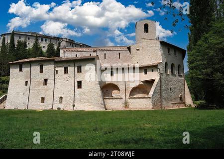 Italien Umbrien Valnerina Sant'Anatolia di Narco San Felice e Mauro Abbey Stockfoto