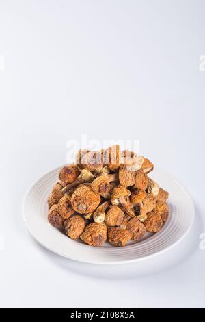 Getrocknete agaricus Blazei in einer Schüssel Stockfoto