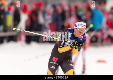 Nicole FESSEL Aktion Frauen Skiathlon 2x 7,5 km FIS Nordische Skiweltmeisterschaft in Val di Fiemme, Italien am 23.02.2013 Stockfoto