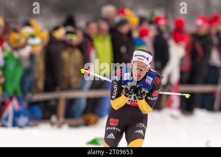 Nicole FESSEL Aktion Frauen Skiathlon 2x 7,5 km FIS Nordische Skiweltmeisterschaft in Val di Fiemme, Italien am 23.02.2013 Stockfoto