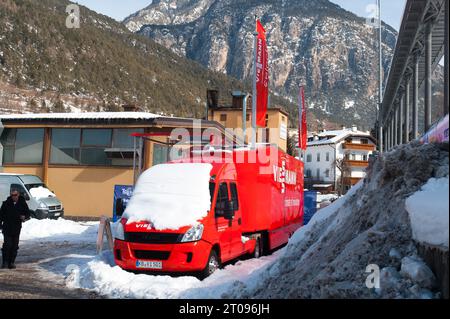 Viessmann Selection Truck FIS Nordische Ski Weltmeisterschaft 10 km der Frauen in Val di Fiemme, Italien am 26.02.2013 Stockfoto