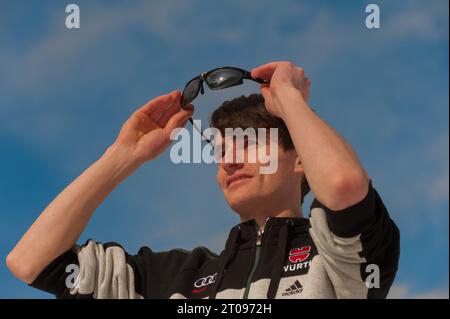 Richard Freitag Privataufnahmen in Val di Fiemme, Italien am 27.02.2013 Stockfoto