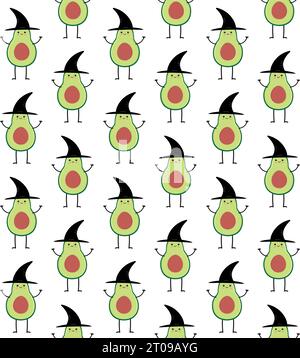 Vektor nahtloses Muster der Halloween Avocado Stock Vektor