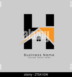 H Buchstabe Real Estate Logo, Vektor-Illustration Vorlage Konzept Design Logo für Immobilien Business Image Start mit Alphabet H Stock Vektor