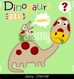 Vektor-Cartoon der lustigen Dinosaurier-Illustration Stock Vektor