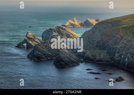 Die dramatische Küste der Hermaness auf Unst, Shetland Islands. Stockfoto