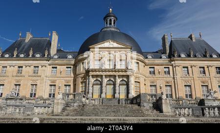 „French Châteaux“, „Château de Vaux-le-Vicomte“, „Barock French château“, „Architekt Louis Le Vau“, „Landschaftsarchitekt André Le Nôtre“ Stockfoto