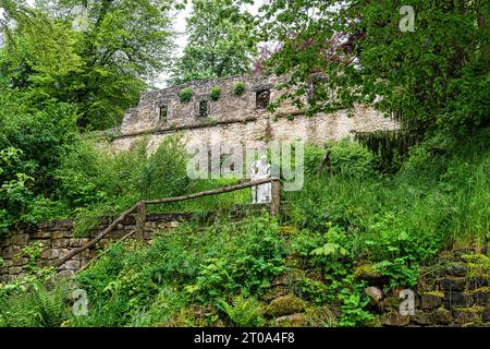 Denkmal von William Shakespeare im öffentlichen Park am Fluss Ilm in Weimar, Thüringen. Deutschland. Die einzige Statue von William Shakespeare auf der Europameisterschaft Stockfoto