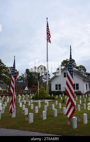 Der New Bern National Cemetery befindet sich in New Bern, North Carolina. Stockfoto