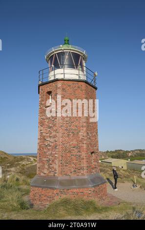 Leuchtturm Quermarkenfeuer Rotes Kliff, Kampen, Sylt, Schleswig-Holstein, Deutschland Stockfoto