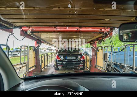 Auto, Autozug, Sylt-Shuttle, Niebüll, Schleswig-Holstein, Deutschland Stockfoto