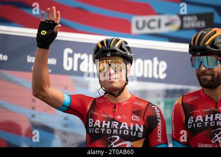 5. Oktober 2023, Borgofranco d'Ivrea, Turin, Italien: 107. Auflage des Gran Piemonte Radrennens - Mikel Landa (Kreditbild: © Matteo SECCI/ZUMA Press Wire) NUR REDAKTIONELLE VERWENDUNG! Nicht für kommerzielle ZWECKE! Stockfoto