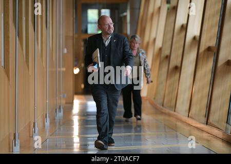 Edinburgh Scotland, UK 05 Oktober 2023 Mitvorsitzender der schottischen Grünen Patrick Harvie MSP im schottischen Parlament. Credit sst/alamy Live News Stockfoto