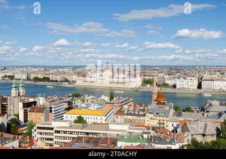 Exzellente Aussicht auf budapest vom Schloss Stockfoto