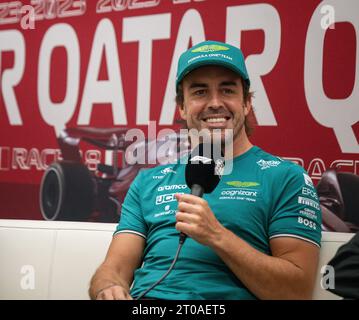 Doha, Katar. Oktober 2023. FERNANDO ALONSO (ESP) Aston Martin. AHMAD AL-SHEHAB/ Alamy Live News Stockfoto