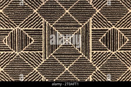 Muster aus Gelbgold und schwarzem Diamant im Art-Deco-Stil, ähnlich dem Rainier RAI-03 Elfenbein-Teppichmuster von allred. Stockfoto