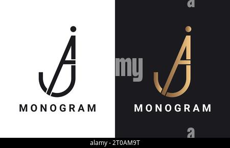 Luxuriöses Initial ja für AJ Monogramm-Logo-Design Stock Vektor