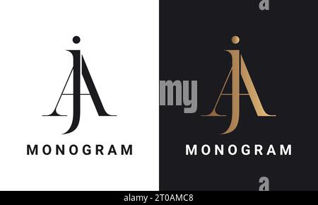 Luxuriöses Initial ja für AJ Monogramm-Logo-Design Stock Vektor