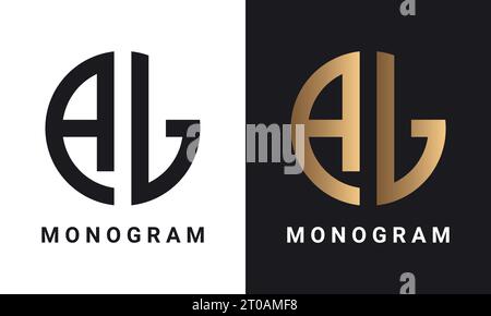 Luxuriöses Initial ja für AJ Monogramm-Logo-Design Stock Vektor