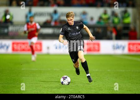 AESSEAL New York Stadium, Rotherham, England - 4. Oktober 2023 Sam Bell (20) von Bristol City - während des Spiels Rotherham gegen Bristol City, Sky Bet Championship, 2023/24, AESSEAL New York Stadium, Rotherham, England - 4. Oktober 2023 Credit: Arthur Haigh/WhiteRosePhotos/Alamy Live News Stockfoto