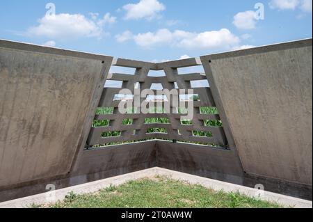 Tomba Brion, entworfen vom venezianischen Architekten Carlo Scarpa, befindet sich in San Vito d'Altivole in der Nähe von Tre Stockfoto