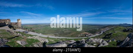 Die Alcazaba de Reina befindet sich in Extremadura Spanien Stockfoto