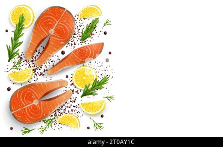 Lachsrote Fische, Vektor 3D realistische Illustration Stock Vektor