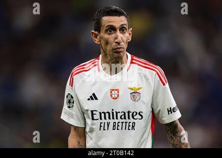 Angel Di Maria von SL Benfica sieht beim UEFA Champions League-Spiel zwischen FC Internazionale und SL Benfica an. Stockfoto