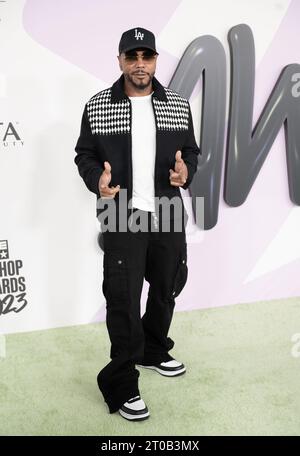 Atlanta, Usa. Oktober 2023. Timbaland kommt am 3. Oktober 2023 zu den BET Hip Hop Awards im Cobb Energy Performing Arts Center in Atlanta, GA. (Foto: Mike Ware/SIPA USA) Credit: SIPA USA/Alamy Live News Stockfoto