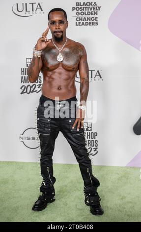 Atlanta, Usa. Oktober 2023. Safaree kommt am 3. Oktober 2023 bei den BET Hip Hop Awards im Cobb Energy Performing Arts Center in Atlanta, GA. (Foto: Mike Ware/SIPA USA) Credit: SIPA USA/Alamy Live News Stockfoto