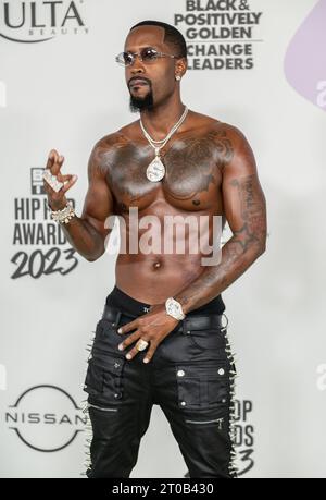 Atlanta, Usa. Oktober 2023. Safaree kommt am 3. Oktober 2023 bei den BET Hip Hop Awards im Cobb Energy Performing Arts Center in Atlanta, GA. (Foto: Mike Ware/SIPA USA) Credit: SIPA USA/Alamy Live News Stockfoto