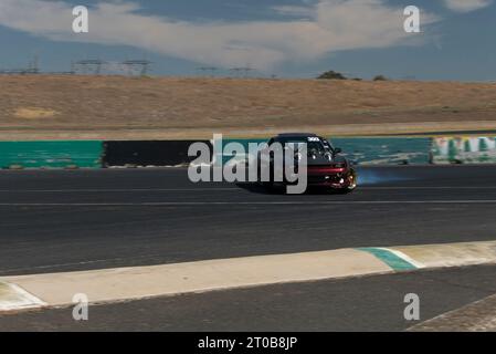 Calder Park Raceway Victoria Australia 30. September 2023, Eine Sequenz von Bildern eines Nissan 180 SX Sportwagens mit zwei Turboaufladung Stockfoto