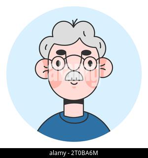 Avatar eines älteren Mannes isoliert Stock Vektor