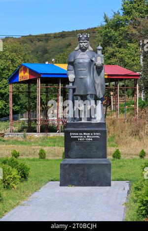 Denkmal für Prinz von Moldawien Stephan der große (gestorben am 2. Juli 1504) in Capriana, Moldawien Stockfoto