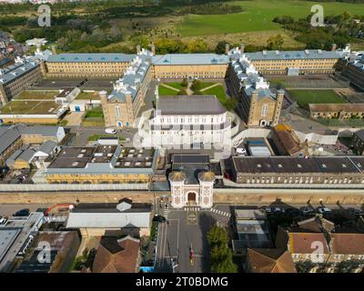 Kapelle im HMP Wormwood Scrubs Prison in West London, ein denkmalgeschütztes Gebäude. Stockfoto