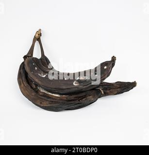 Verrottete Alte Schwarze Schimmelige Bananen. Stockfoto