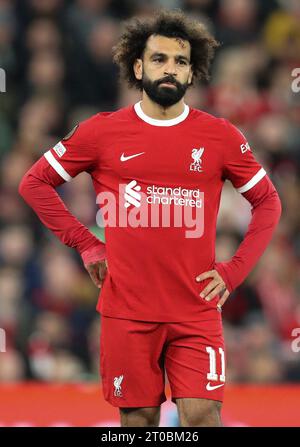 Anfield, Liverpool, Merseyside, Großbritannien. Oktober 2023. Europa League Football, Liverpool gegen Union Saint-Gilloise; Mohammed Salah von Liverpool Credit: Action Plus Sports/Alamy Live News Stockfoto