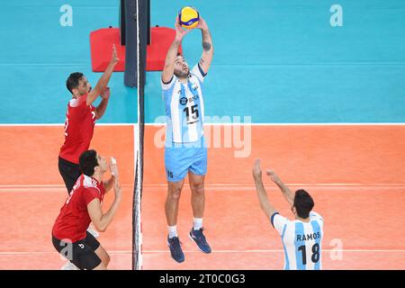 Luciano De Cecco, Martin Ramos (Argentinien), Ahmed Shafik (Ägypten). Volleyball-Weltmeisterschaft 2022. Stockfoto