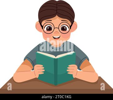 Mann mit Brille studieren Stock Vektor